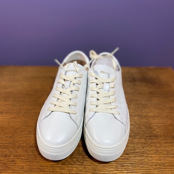 Soludos Women's Ibiza Platform Classic Leather Sneaker White Casual Summer - Picture 5 of 11